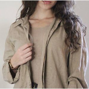 Vintage Linen Blend Beige Jacket